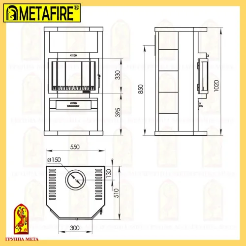 Печь - камин " Ангара призматик " фото 2