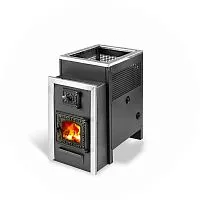 Печь банная 8-6 мм Радуга 21 с теплообменником из нерж. стали со СТЕКЛОМ Пр/Лев