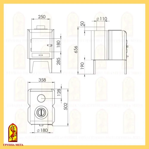 Печь отопительная " ГНОМ 2 " фото 2