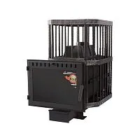 Печь банная ЧУГУННАЯ " Сибирь - 24 " ( сетка ) со СТЕКЛОМ