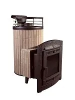 Печь банная "Атмосфера L" Окаменевшее дерево ламель+сетка С ТОННЕЛЕМ ПроМеталл ( 3996 ламели + 5513 печь)