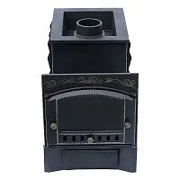 Печь банная "Сибирь 25 М " с маленьким стеклом 190*300 мм, чугун+сталь 12 мм, топка 300 мм