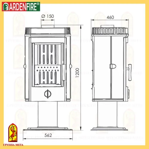 *Печь - камин " Корсика 12 " чугунный фото 2