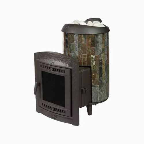 Печь банная "Атмосфера L" в ламелях "Жадеит" ПроМеталл