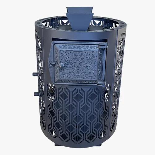 Печь банная " Народная " 26 нерж. AISI 430  со стеклом каминным ( сетка разборная ) ЗАКРЫТАЯ КАМЕНКА фото 2