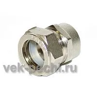 Муфта соед.15*15 к т/о и гофре  (15*1/2) (20шт/уп)         Lavita V/S (F) 15*1/2 HP  вн. резьбаНикель