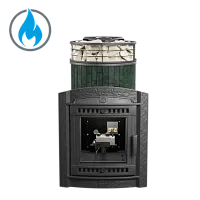 Печь банная "Атмосфера L" Верде Гватемала ламель+сетка с газовой горелкой ПроМеталл