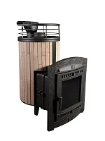 Печь банная "Атмосфера L" Окаменевшее дерево ламель+сетка ПРоМеталл
