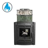 Печь банная "Атмосфера L" Змеевик ламель+сетка с газовой горелкой ПроМетал