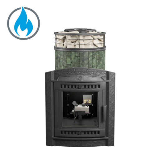 Печь банная "Атмосфера L" Змеевик ламель+сетка с газовой горелкой ПроМетал