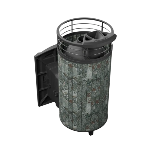 Печь банная "Атмосфера XL" Жадеит ламель+сетка с газовой горелкой ПроМеталл фото 4