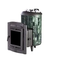 Печь банная "Атмосфера L" в ламелях "Змеевик" ПроМеталл