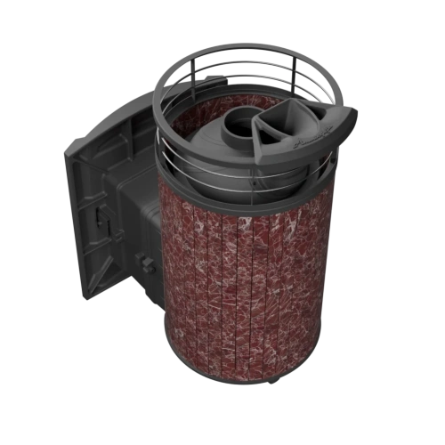 Печь банная "Атмосфера L" Россо Леванто ламель+сетка с газовой горелкой ПроМеталл фото 7