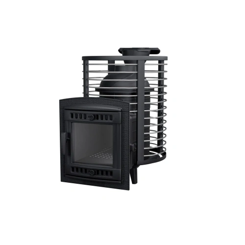 Печь чугунная банная "Атмосфера М" сетка-ПРУТОК нержавейка ПроМеталл