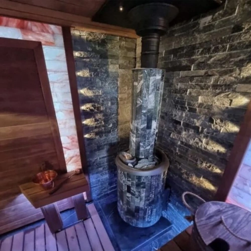 Печь банная "Атмосфера L" в ламелях "Верде Гватемала" ПроМеталл фото 3