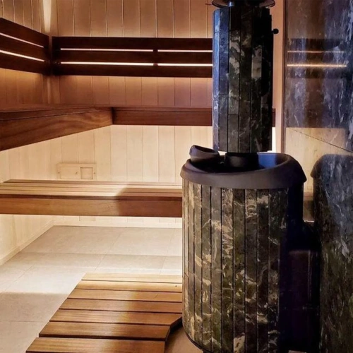 Печь банная "Атмосфера L" в ламелях "Змеевик" ПроМеталл фото 3