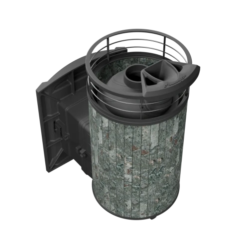 Печь банная "Атмосфера L" Жадеит ламель+сетка с газовой горелкой ПроМеталл фото 7