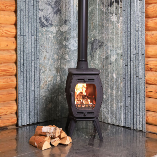 Печь чугунная отопительная с плитой "Бахта-II " (цв. Черный чугун) ПроМеталл фото 2