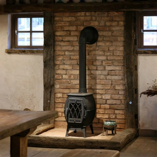 Печь чугунная отопительная с плитой "Бахта" (цв. Серый чугун) ПроМеталл фото 4