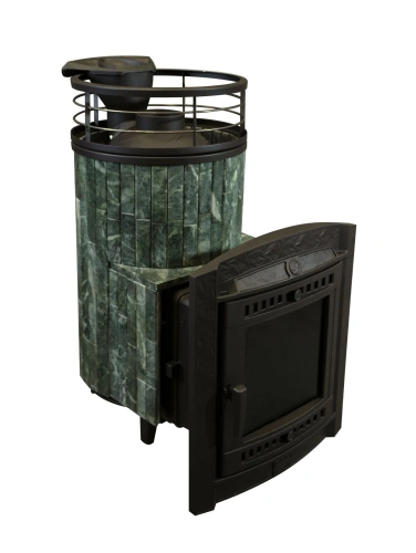 Печь банная "Атмосфера L" Змеевик ламель+сетка С ТОННЕЛЕМ ПроМеталл