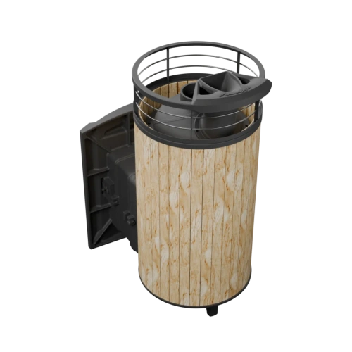 Печь банная "Атмосфера XL" Окаменевшее дерево ламель+сетка с газовой горелкой ПроМеталл фото 4