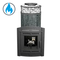 Печь банная "Атмосфера XL" Пироксенит ламель+сетка с газовой горелкой ПроМеталл