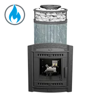 Печь банная "Атмосфера XL" Талькохлорит ламель+сетка с газовой горелкой ПроМеталл