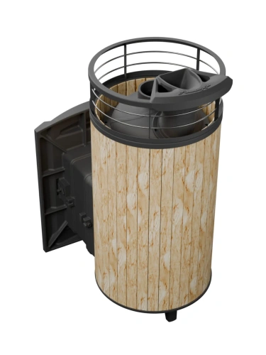 Печь банная "Атмосфера XL" Окаменевшее дерево ламель+сетка ПроМеталл фото 5